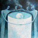 Synod - oryginalny obraz ręcznie malowany surrealizm (50x70 cm)