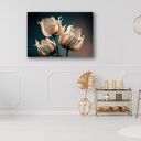 Obraz tulipany 120x80 cm - kremowe kwiaty glamour