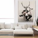Obraz na płótnie - 80x100cm DEER LOVE 02103 wysyłka w 24h