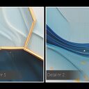 Obraz do salonu - ABSTRAKCJA GEOMETRYCZNA ZŁOTE LINIE STRUKTURA - 70x50 cm (106501)