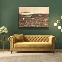 GLAM CREAM - obraz ze strukturą pozłacany beżowo-złoty (100x150 cm) - luksusowa dekoracja do salonu