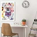 Obraz na płótnie 50x70 Buldog Francuski - wysyłka w 24h, hipster okulary