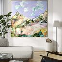 Obraz ręcznie malowany 100x100 cm - krajobraz w stylu abstrakcji