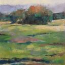 Pejzaż wykonany pastelami suchymi - obraz 18 x 24 cm