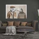 Nowoczesny obraz drukowany na płótnie Baran i owca 120x80 cm