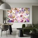 Kolorowy obraz abstrakcyjny ręcznie malowany 156x105 cm do salonu i nowoczesnych wnętrz