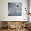 100% Ręcznie malowana abstrakcja 70x70 cm - złota kula (4 -0848)