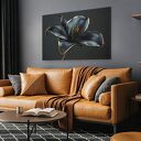 Obraz na płótnie Kwiat Glamour Czarny i Złoty 120x80 cm