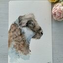 Owca. Akwarela - obraz 10x15 cm w stylu skandynawskim i rustykalnym