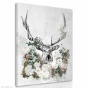 Obraz na płótnie - 80x100cm JELEŃ W KWIATACH wysyłka w 24h 02156