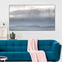 Obraz grafika na płótnie, 120x70, pejzaż, elegancki minimalizm, niebieski