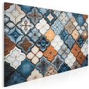 Obraz do salonu - MOZAIKA GEOMETRYCZNA ORNAMENTY DEKORACYJNE - 70x50 cm (104701)