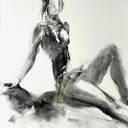 Szkic kobiety w węglu 50x70 cm - oryginalny obraz do sypialni