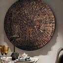 Okrągły obraz Vintage Sun - teksturowana dekoracja 70 cm 