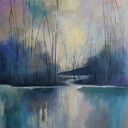 BRZEG - obraz akrylowy 40x40 cm (pejzaż)