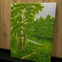 Nastrojowy pejzaż akrylowy „Polną dróżką” 40x30 cm