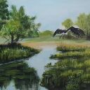 Zestaw ręcznie malowanych obrazów Natura i Ptaki - 2x 24x30 cm, akryl (wyprzedaż kolekcji)