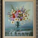 Margerytki - ręcznie malowany obraz olejny L. Olbrycht, 50x60 cm