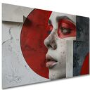 Obraz Kobieta 42 Czerwony Akcent Twarz Glamour Nowoczesny Art Deco 120x80