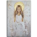 Ręcznie malowany Anioł na płótnie 40x60 cm Twoja dedykacja
