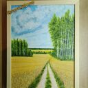 Akrylowy obraz polski las Natura w ramie sosnowej 40x30 cm z motywacyjnym mottem