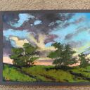 Pejzaż w pastelach suchych 18 x 24 cm - ręcznie wykonana praca na prezent