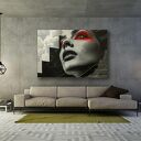 Obraz z kobietą glamour retro art deco 120x80 cm
