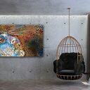 Obraz na płótnie do sypialni - twarz kobiety, abstrakcja 3D 120x80 cm