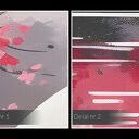 Obraz do salonu - KWITNĄCA WIŚNIA SAKURA KSIĘŻYC NAD JEZIOREM - 70x50 cm (106701)