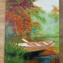 Nastrojowy obraz akrylowy na płótnie 40x30 „Zatoka wspomnień”