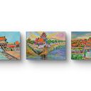 Tryptyk Pekin, Zakazane miasto, 30x40x1cm każdy obraz