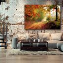 Obraz do sypialni Las L5 120x80 cm - jesienny pejzaż na płótnie