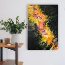 „Złoty Przepływ Energii” - abstrakcyjny obraz ręcznie malowany 40x60 cm
