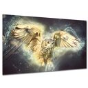 Obraz do sypialni canvas SOWA 1 w locie ptak fantasy 120x80 AleObrazy