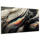 Obraz Abstrakcja 103 FLUID ART czarny złoty kolorowy kosmos 120x80