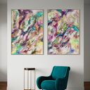 Nowoczesny zestaw obrazów 100x70 cm w odcieniach niebieskiego