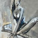 Lady - kobieca grafika do sypialni i salonu, format 64x64 cm