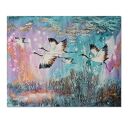 Żurawie 27 ptaki obraz do salonu malowany na płótnie