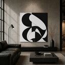 Abstrakcja geometryczna czarno-biała | Designerski obraz do nowoczesnych wnętrz