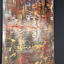 Obraz akrylowy 50x70 cm "ETNA" - świąteczna abstrakcja z złoceniami i srebrnymi refleksami