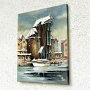 Gdańsk. Pierwszy śnieg - obraz olejny na płótnie