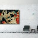 Obraz mężczyzna z nutami na płótnie 120x80 cm