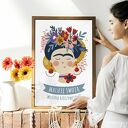 Plakat obraz Frida 50x70 cm B2 - turkusowo-różowa dekoracja