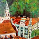 Obraz akrylowy „Słowenia Lubljana” - ręcznie malowany krajobraz 50x60 cm
