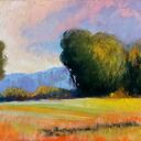 Pejzaż w ciepłych barwach - rysunek pastelami suchymi 18x24 cm