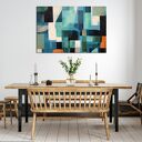 Granatowy obraz abstrakcyjny - geometryczna minimalistyczna abstrakcja - 60x90 cm - obraz na płótnie