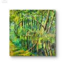 Kompozycja obrazów na płótnie 40x40x2 cm - Las natura, ręcznie malowana (akryl)
