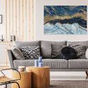 Obraz na płótnie Marmur: złoto, błękit i granat 150x100 cm (na zamówienie)