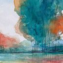 DRZEWA-dwie akwarele