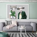 Stylowe Krowy - Humorystyczny Obraz na Płótnie do Nowoczesnego Wnętrza